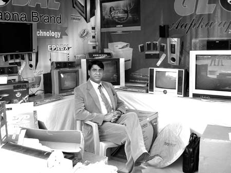 Tufail Ahmad Bhat at his stall during the industrial exhibition