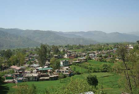Ariel view of Poonch town