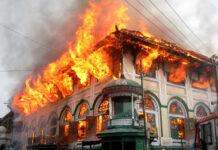 The burning Shrine[Photo: Bilal Bahadur]