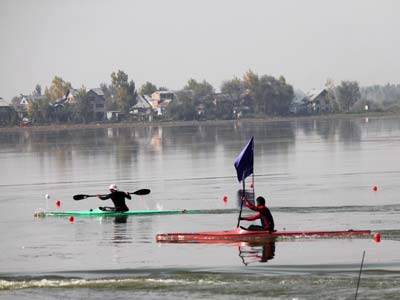Inaugural function of Kayakeing at Dal Lake -- Photo: Bilal Bahadur.
