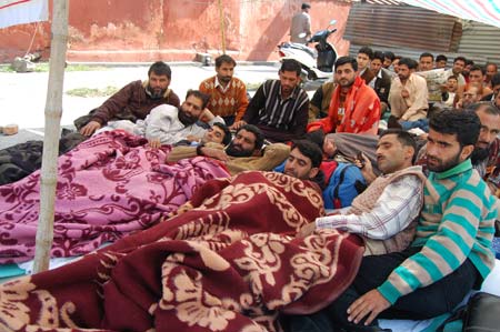 Teachers on Hunger Strike at Press Enclave Srinagar