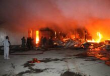 Fire in Army camp, officer dies