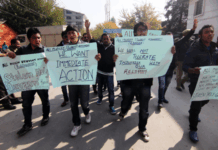 A Deceptive Calm Ladakhi students protesting for Zanskar