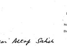 Letter To Mian Altaf From Taj Mohi-ud-Din Taj_letterhead