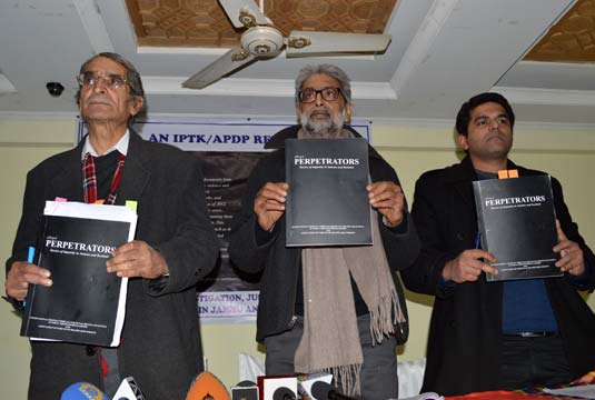 Independent lawyers and human rights activists on Thursday released a report which implicates 500 security officials in Kashmir for their alleged role in human rights violation -- Photo: Bilal Bahadur