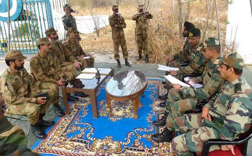 The Brigader level flag meeting between the two armies in Poonch's Chakan-da-Bagh