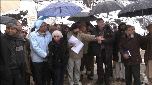 Members of the International Court of Arbitration visiting the Kishanganga proposed dam site in Gurez in February 2012, their last visit to the controversial project.