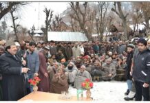 A Dangerous Outbreak Congress leader peerzada Mohammad syed addressing people in a south Kashmir village where Hepetatis C endemic has raised fears and concerns among the masses