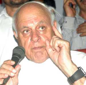 Jammu, September 6 Union Minister for Non-Conventional Energy, Dr. Farooq Abdullah addressing during One Day Kissan Conference in Jammu on Sunday. Photo by Vishal Dutta