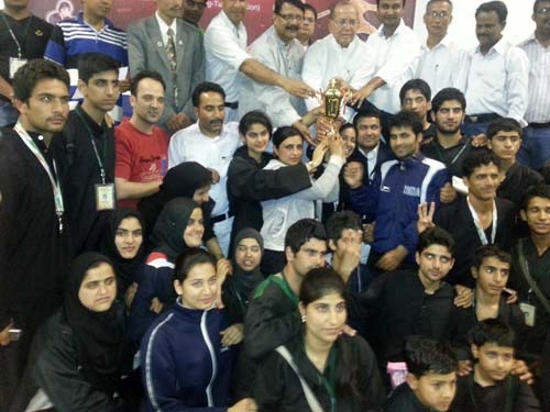 Players of JKTTA posing for a photograph after their historic win in Jharkhand.