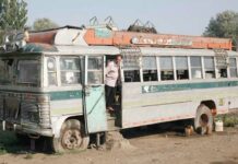 The bus stops here