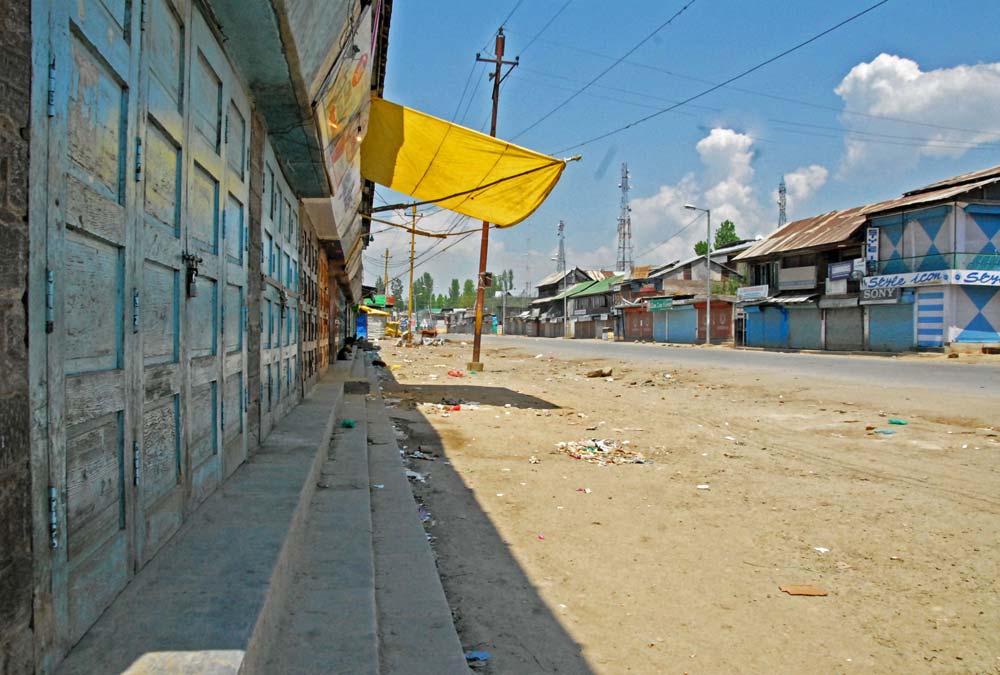 Deserted Sight: However, in Sopore town, streets remained deserted for the day.  