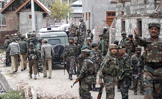 File picture of an encounter site in South Kashmir 