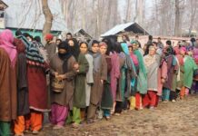 An election scene in Gulmarg.