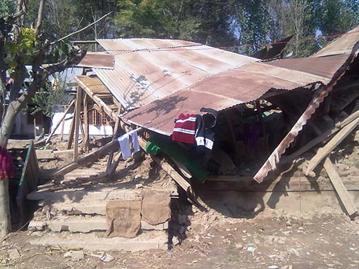 A house devastated by September floods in Khadermoh village of Pulwama.