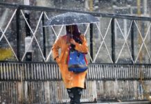 MeT Predicts Light Snowfall In Kashmir A girl walks in Srinagar as moderate snowfall carpets the city under white.