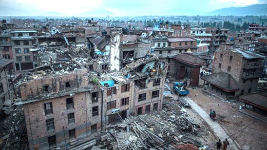 A view from devastated Nepal’s capital city, Kathmandu.