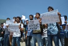 IUST students protest against killing of minor girl in Kupwara