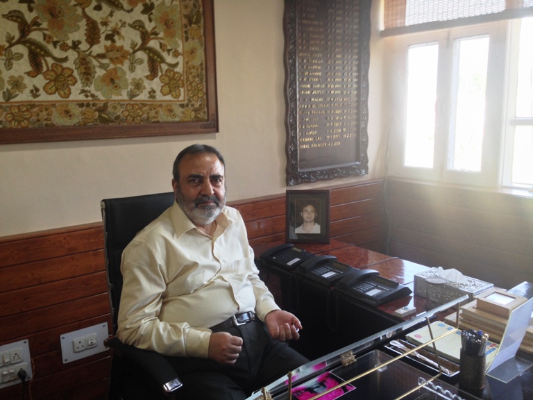 The outgoing chief secretary Iqbal Khanday at his office inside Secretariat.