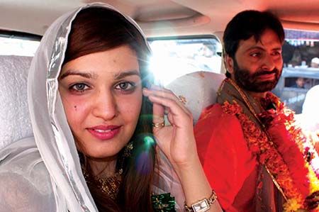 JKLF’s Yasin Malik with his bride Mushaal Mullick.