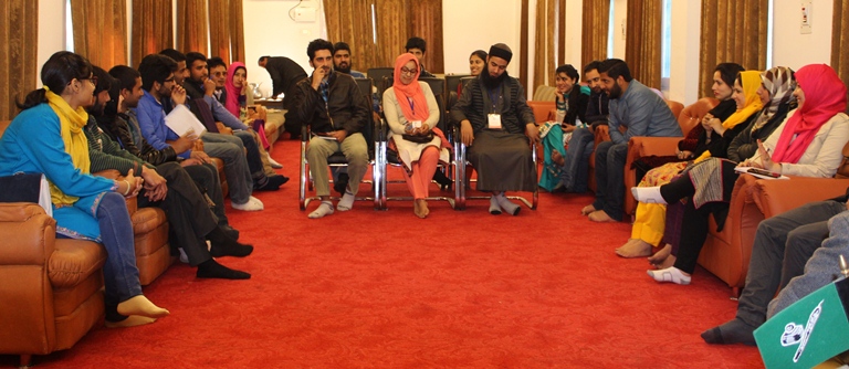 Some of the youth representatives who met PDP chief Mehbooba Mufti on Monday at her Fairview residence.