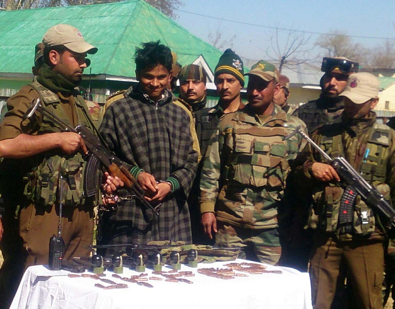 JeM militant being presented before Press.