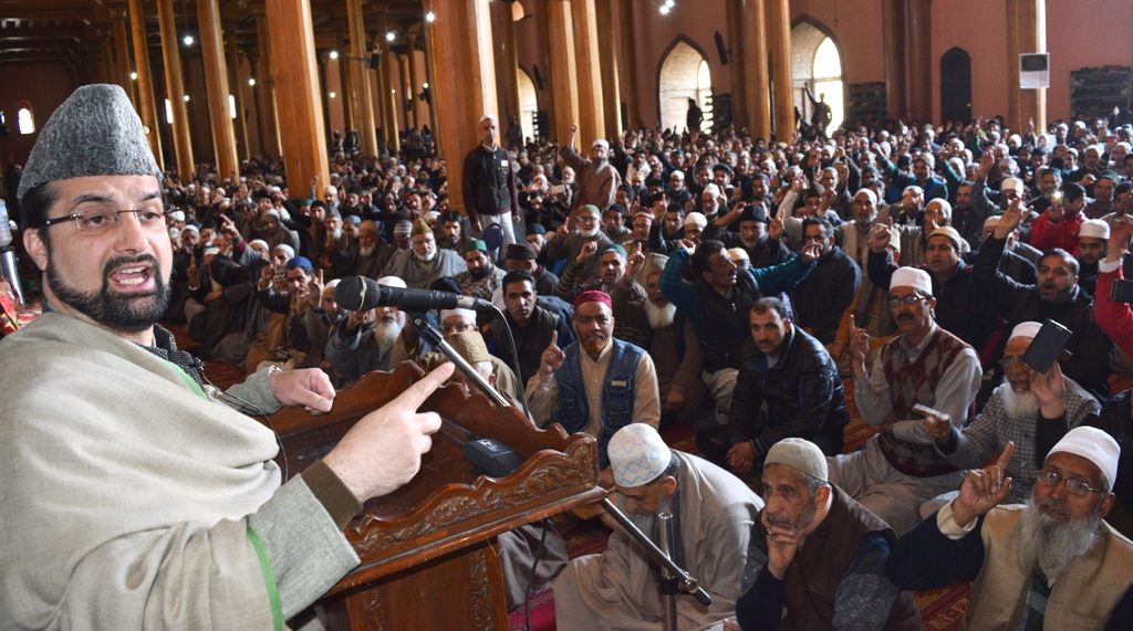 Mirwaiz Addressing Friday Congregation in Jamia Masjid