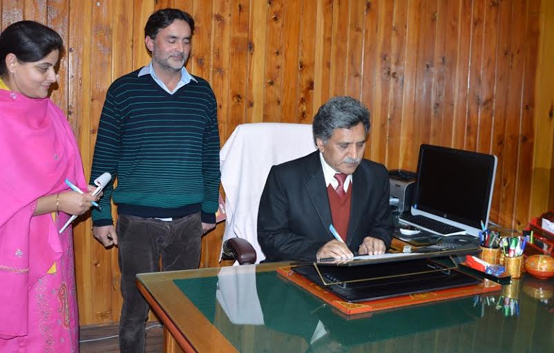 Advisor to Governor, Khurshid Ganai, assumed charge of office on Friday in Jammu.