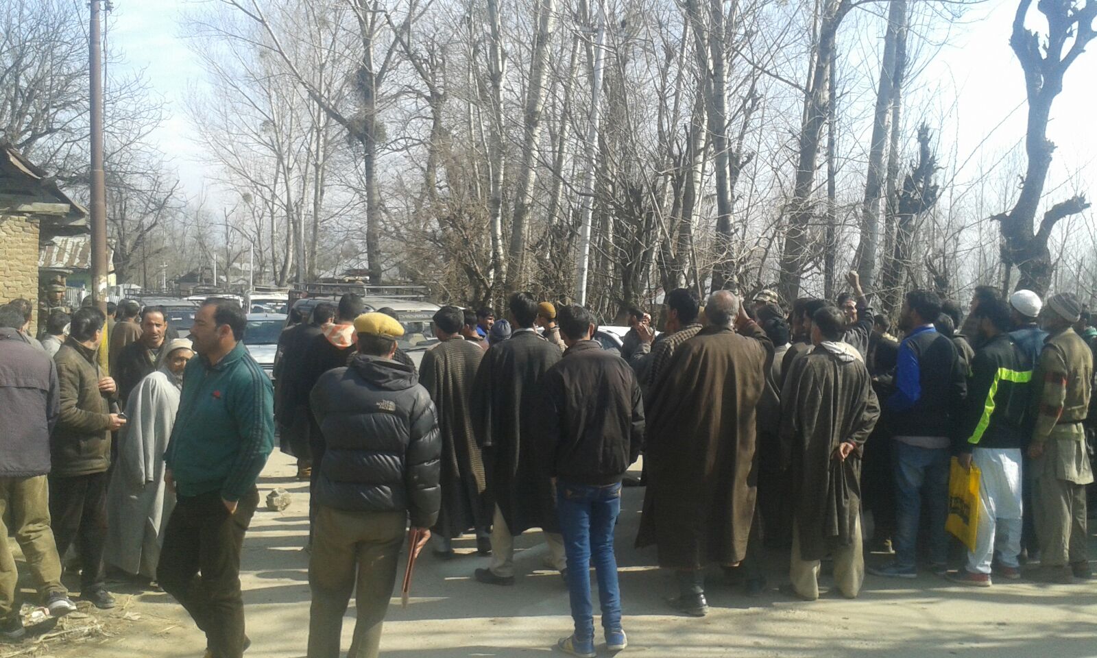 People protest against NFSA in Trehgam.