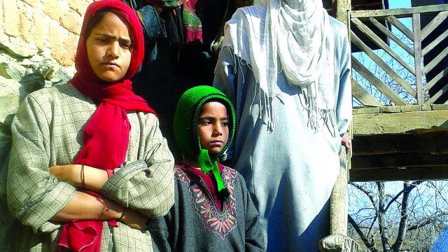 Children of Ghulam Jeelani Khatana, one of the missing trio.