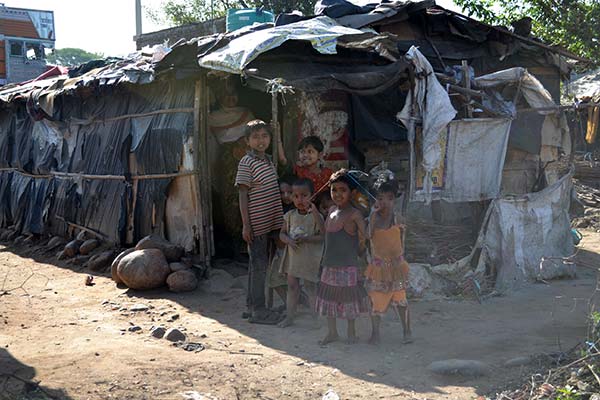 The makeshift tents housing displaced Rohingya Muslims in winter capital.