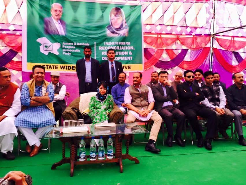 PDP president Mehbooba Mufti during her party's membership drive in Jammu.