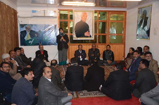 Mehbooba addressing her party law makers