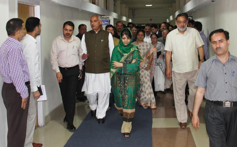CM Mehbooba Mufti in Jammu Civil Secretariat