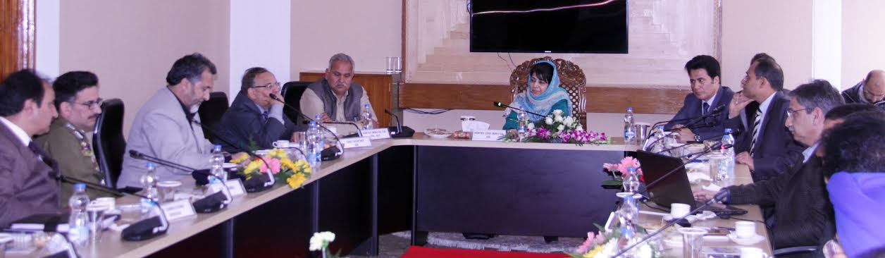 CM Mehbooba Mufti's first official meeting in SKICC in Srinagar 1