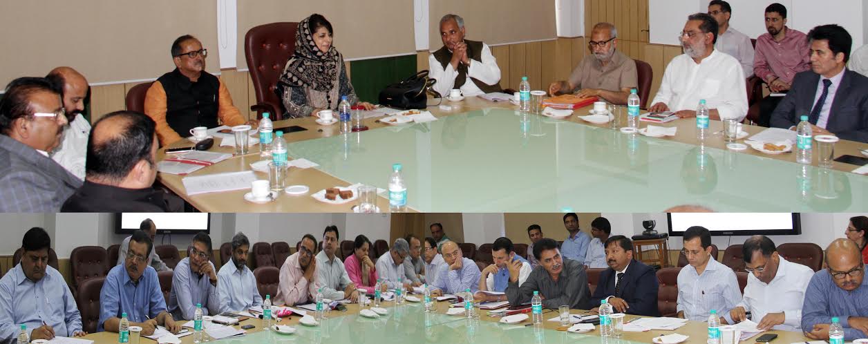 CM Ms Mehbooba Mufti chaired her maiden PDP-BJP cabinet meet in Jammu on April 11, 2016 in Jammu.