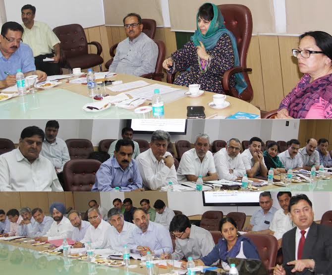 UEED Review meet chaired by CM Mehbooba Mufti in Jammu on April 20, 2016