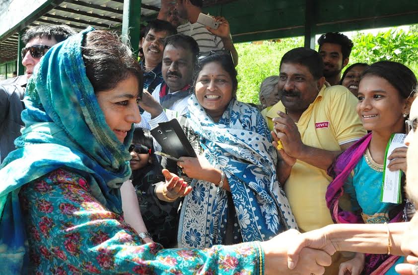 CM Ms Mehbooba Mufti in Gulmarg on May 29, 2016.