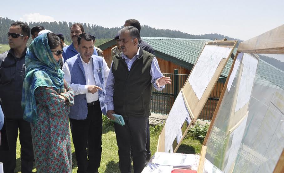 CM Ms Mehbooba Mufti in Yusmarg on May 29, 2016.