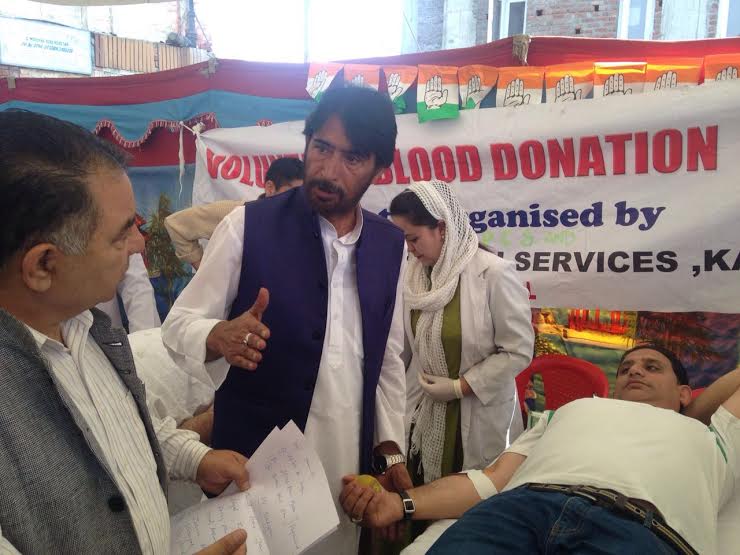 Congress organized a blood donation camp on May 21, 2016 at party headquarters in Srinagar.