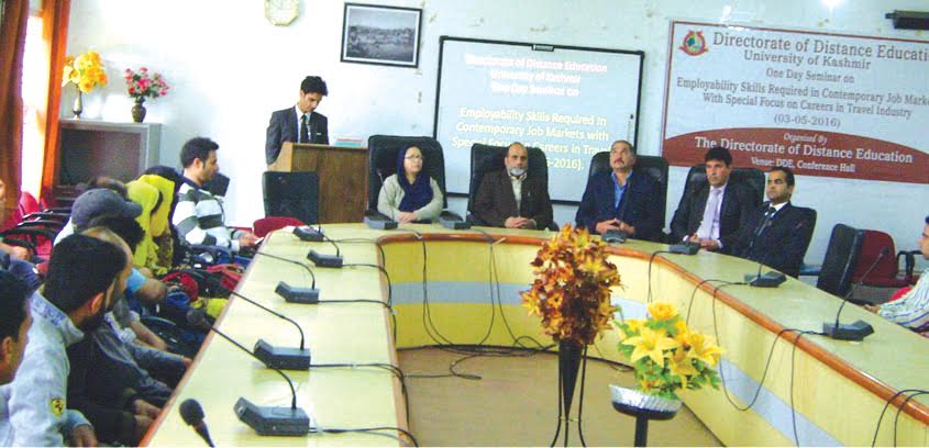 University of Kashmir’s Directorate of Distance Education (DDE) on May 03, 2016 held a seminar-cum-workshop on ‘employability skills.’