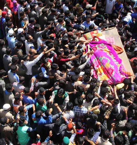 Funeral of militants killed on May 07, 2016 in Pulwama photo by Bilal Bahadur 2