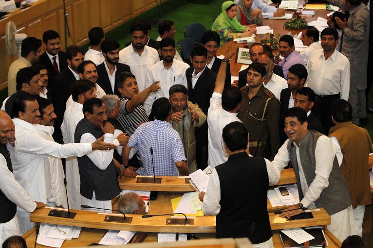 Opposition disrupted proceedings on day third of 2016-17 budget session.