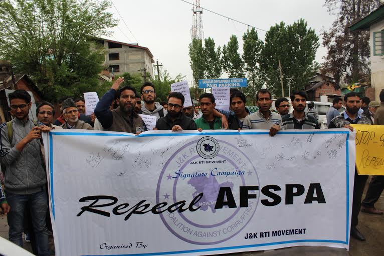 Repeal AFSPA March by J&K RTI Movement on May 05, 2016