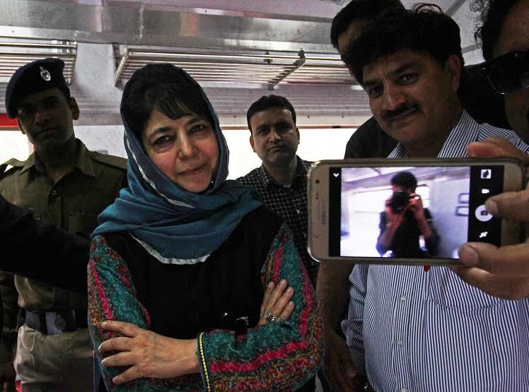 Selfie gone wrong Ms Mehbooba Mufti at Islamabad on May 05, 2016