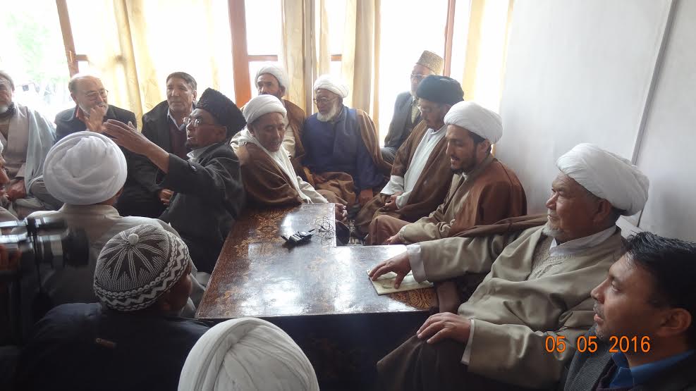 Sheikh Nazir Ul Mehdi Mohammadi in Ulama Council of Islamia School Kargil on May 05, 2016.