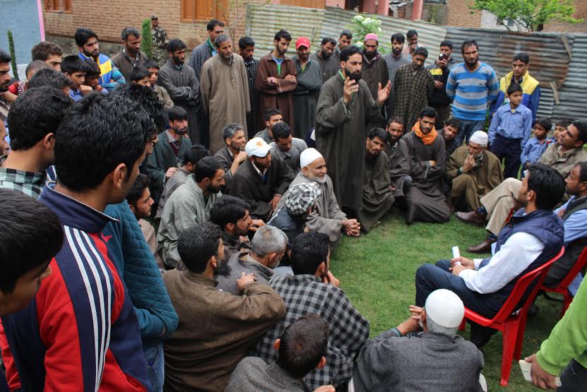 PDP youth wing president, Waheed Ur Rehman Para, in a meet with his party workers in Pulwama on May 03, 2016.