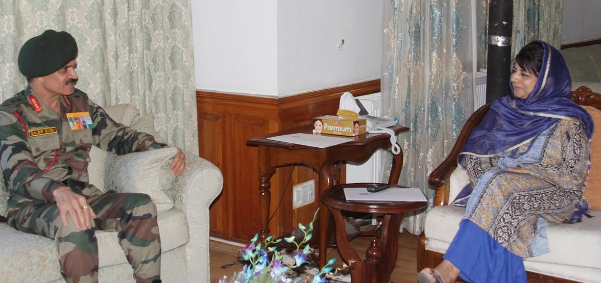 Army Chief Meets CM Ms Mehbooba Mufti