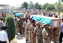 Emotional Send Off Of to Eight Slain CRPF Men At Humhama