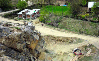 Quarrying works in the rare side of the cave - a file pic. 